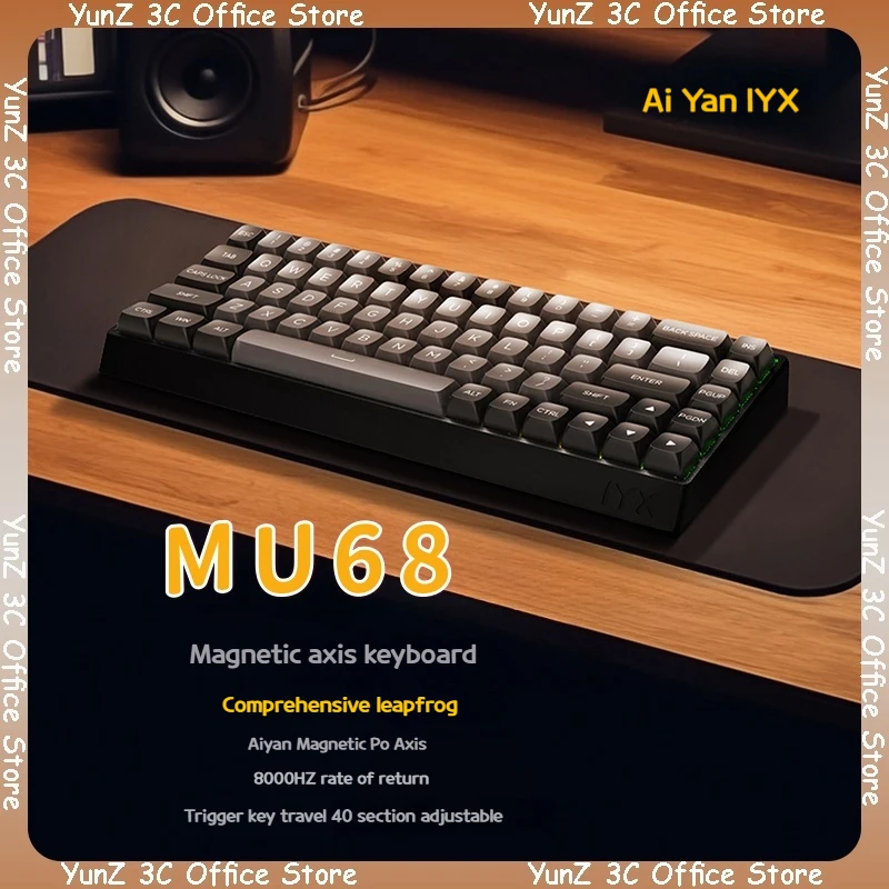 teclado magnetico gaming switch liga de aluminio 8000hz quick trigger rgb teclado mecanico hot swap pc gamer valorant iyx mu68 01