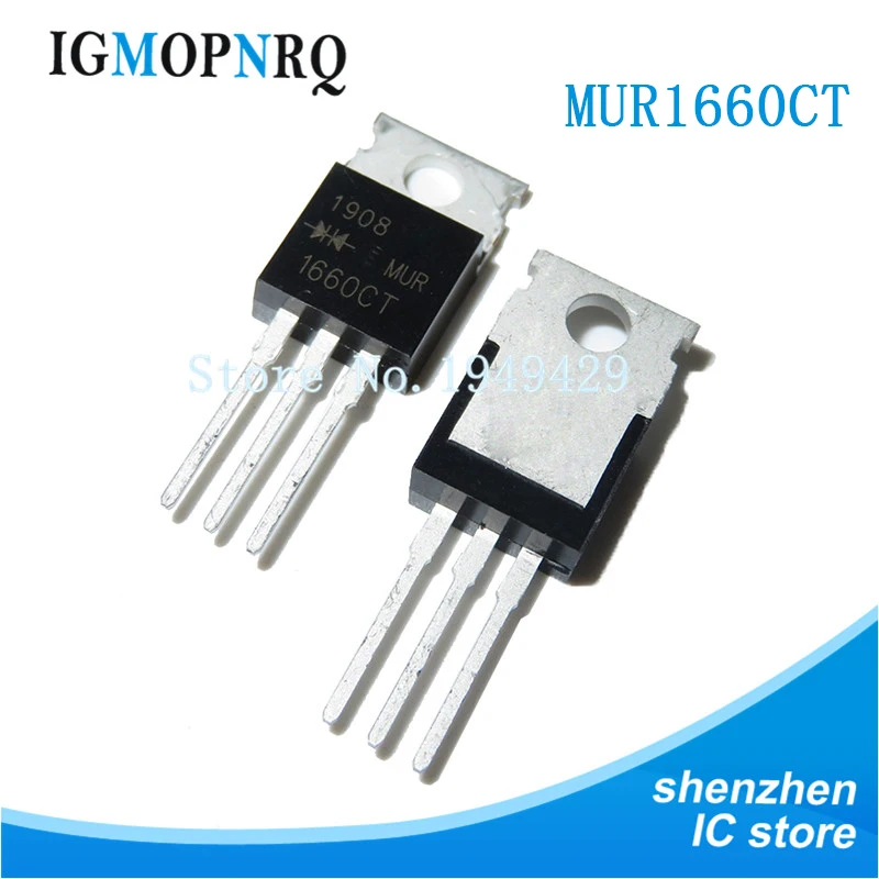 10 peças mur1660ct to-200 mur1660 to220 u1660g 600v 16a novo