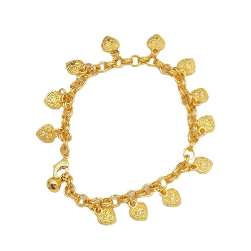 

Middle Eastern Elegant Cute Heart Pendant Women's Gold-Plated Bracelet Sister Style Christmas Gift Wedding Party