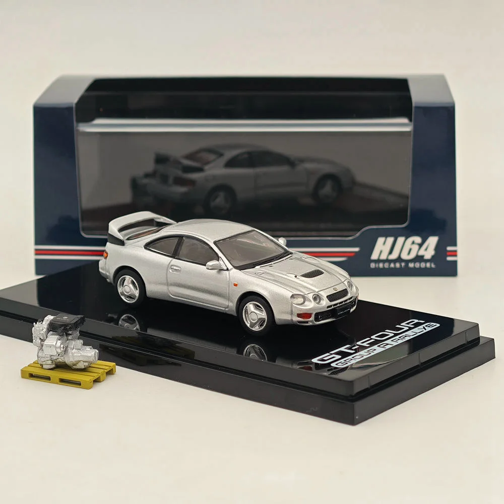 Hobby Japan 1/64 for CELICA GT-FOUR WRC Edition (ST205) w/ Engine Silver HJ641064AS Diecast Models Car Collection