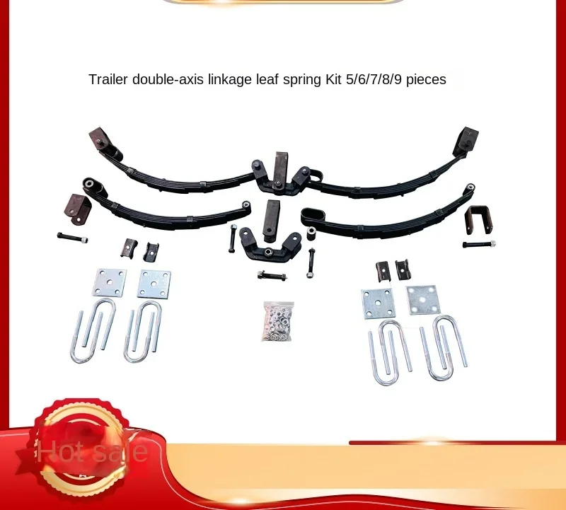 Double axis leaf spring kit, leaf spring, spring steel plate 3 tons/4 tons (for one vehicle) with oil nozzle