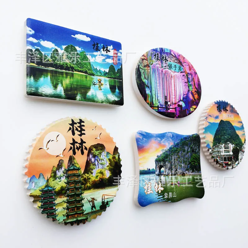 Magneti 3D per Frigorifero delle Città Cinesi - Paesaggio di Guilin/Barriera dei Tre Gorges, Magneti Super Potenti per Frigorifero
