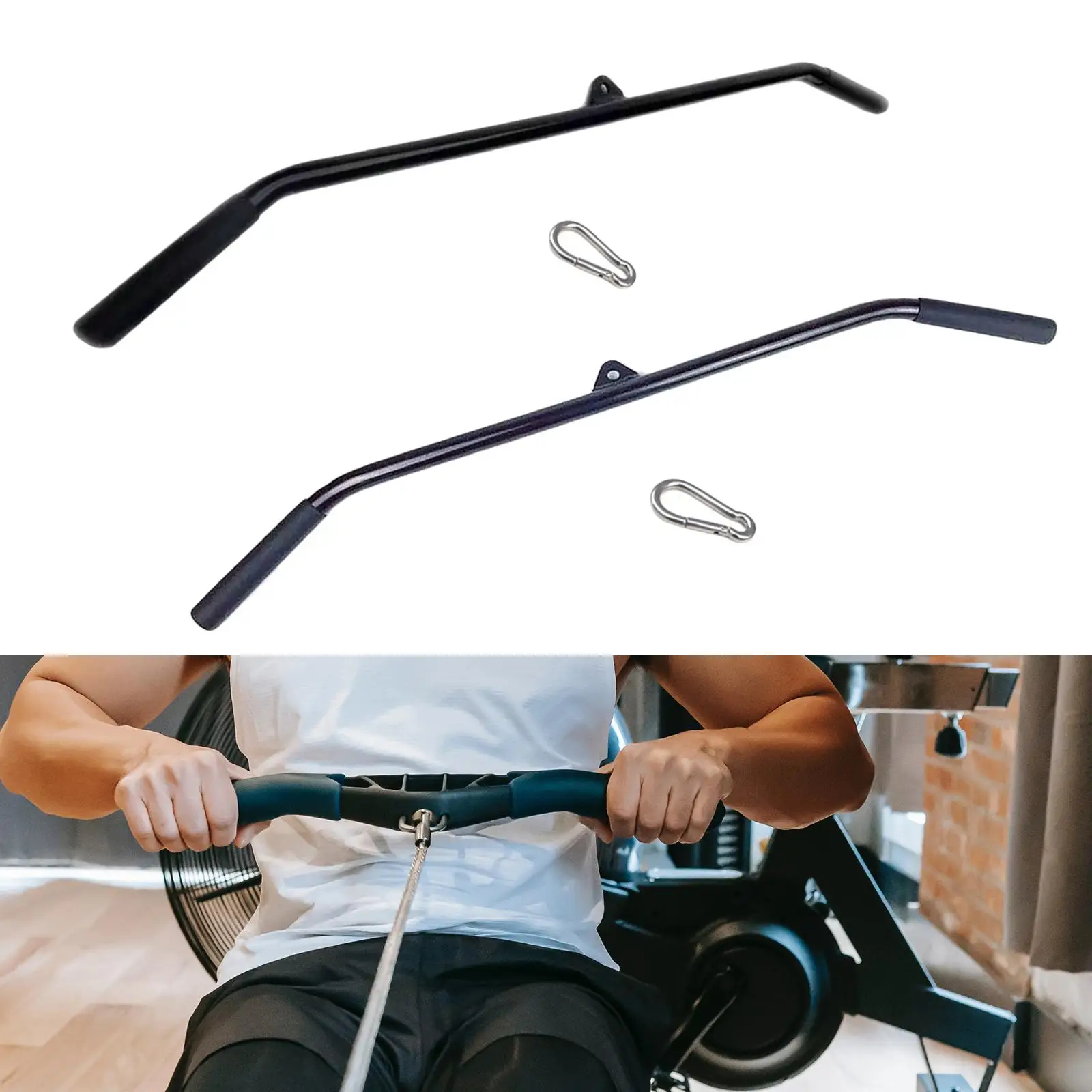 Barra extraíble LAT para sistema de polea de Cable, dispositivo de Fitness, máquina extraíble, mango, barra de presión para tríceps, barra extraíble LAT para remo