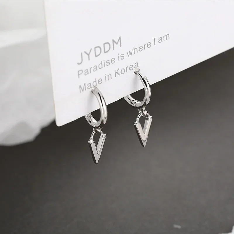 Simple Design Silver Letter Drop Earrings For Women New Fashion Ear Cuff Piercing Dangle Earring Gift - view 4