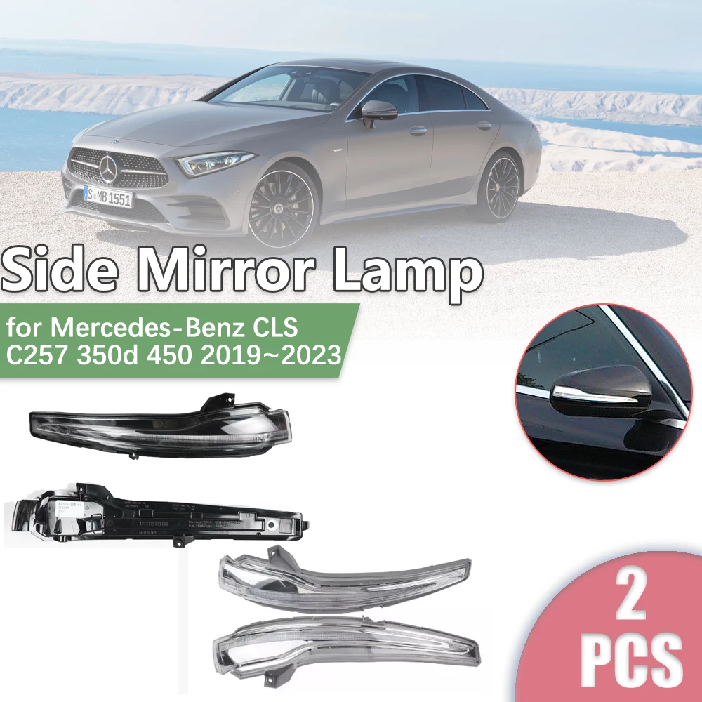 

for Mercedes-Benz CLS C257 350d 450 2019~2023 2020 Car Rearview Side Mirror LED Turn Signal Indicator Lamp Light Part Accessorie