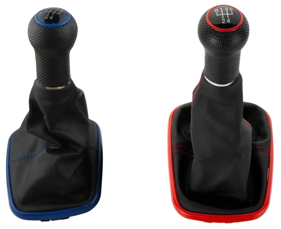 Palanca de cambios de 5/6 velocidades para Volkswagen VW MK4 Golf 4 IV GTI R32 1999-2005 Jetta Bora 1999-2004 con marco azul y funda de goma.