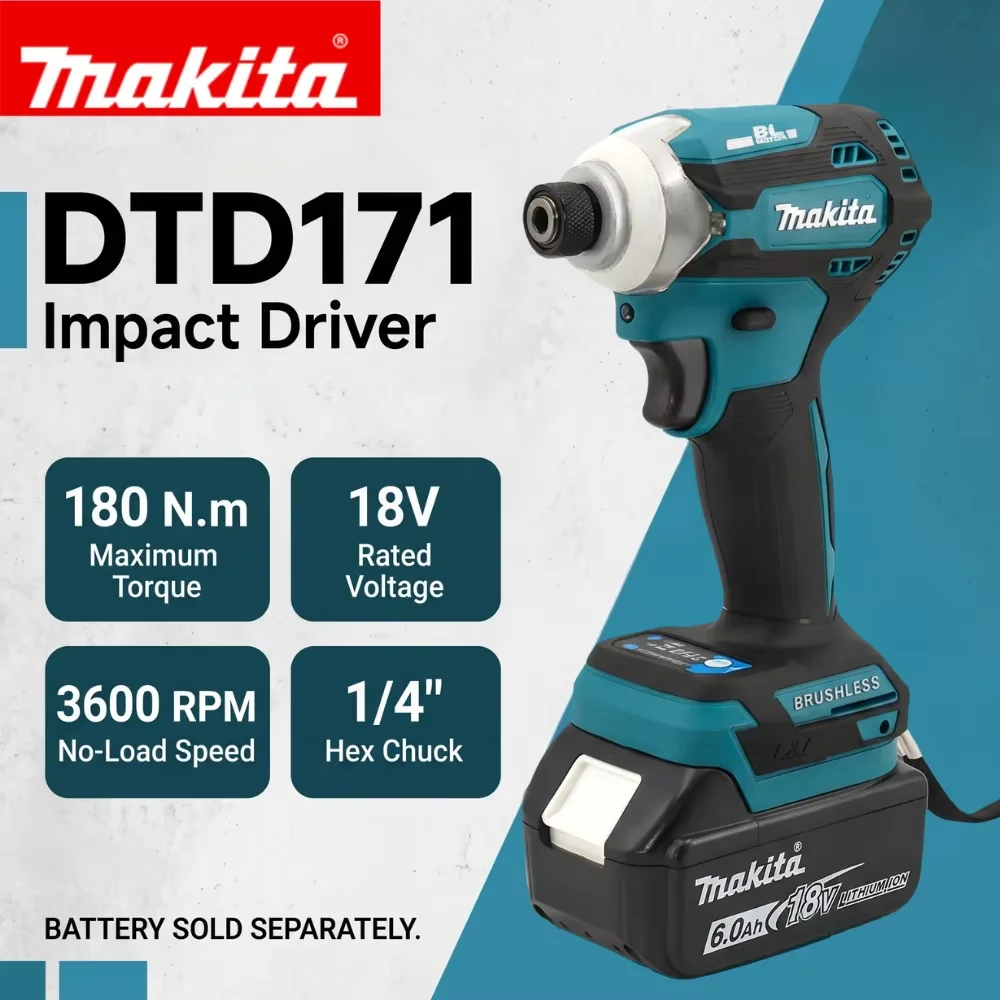 makita-dtd171-brushless-impact-driver-cordless-power-tools-18v-bl-motor-rechargeable-screwdriver-drills-bare-tool-unit