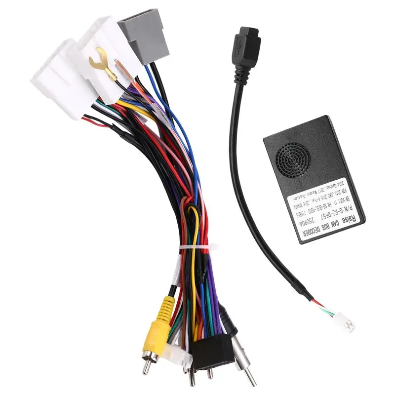 A82M-For Nissan X-Trail/Qashqai J10/J11 Juke/NP300 Canbus Box Decoder Wiring Harness Plug Raise Android 16-PIN Power Cable