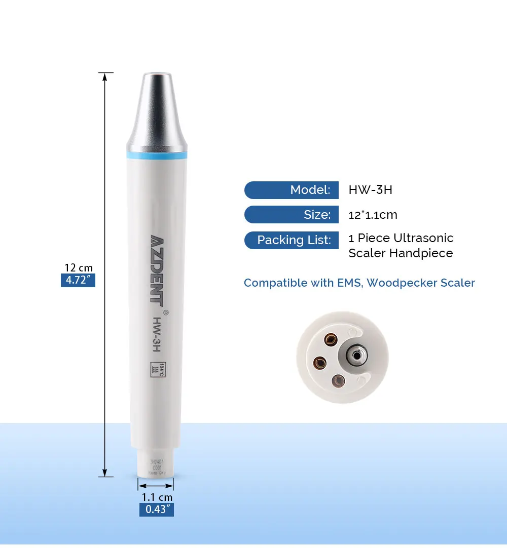 AZDENT Dental Ultraschall-Piezo-Scaler-Handstück mit LED-Beleuchtung, Plug-in-Griff, passend für EMS Woodpecker VRN DTE SATELE Ultraschall-Scaler – Detail 33