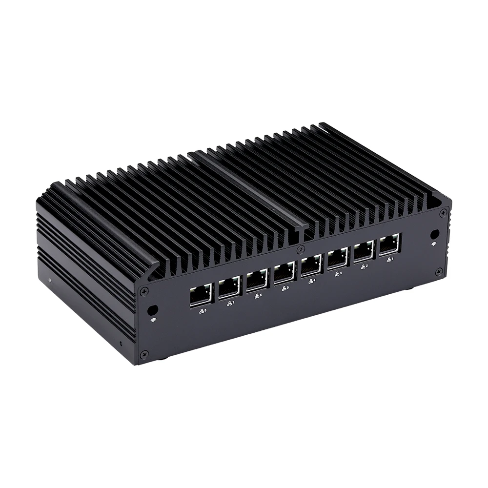 Qotom Mini PC Q1012GE Celeron 4305U Q1020GE 5405U Quạt Không Cánh 8 Lan Cổng An Ninh Thiết Bị Như Một Bức Tường Lửa, Router