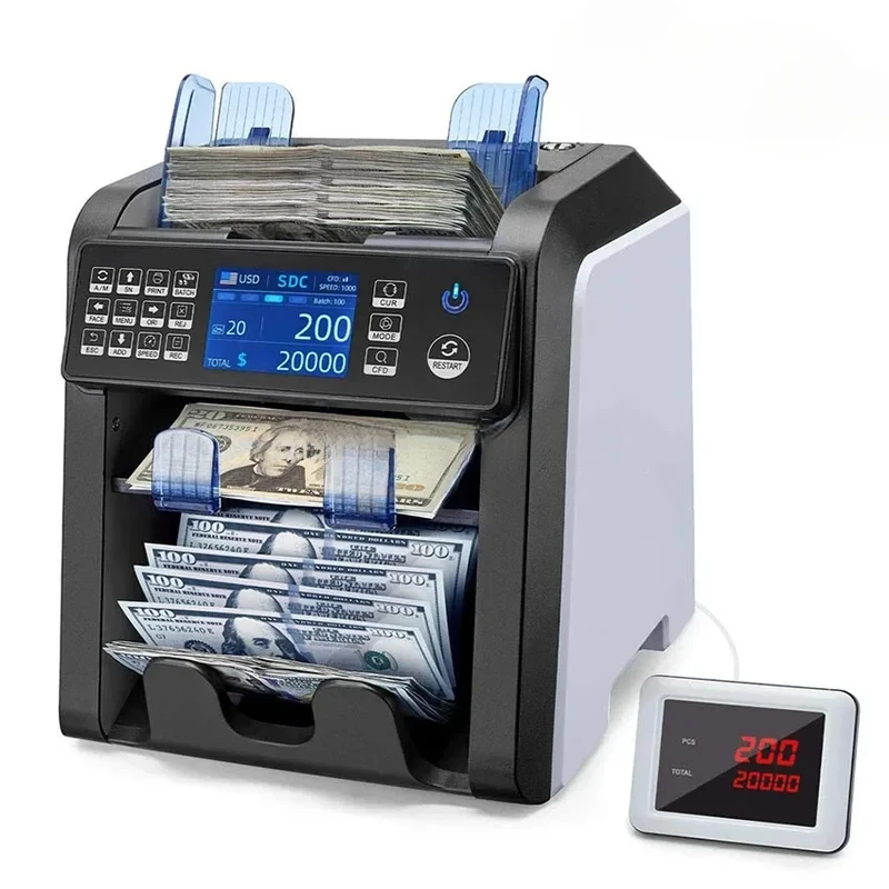 Bill With IR/UV/MG/Detection Function AL-950 Dual CIS Banknote Sorter Fitness Mix Value Money Counter