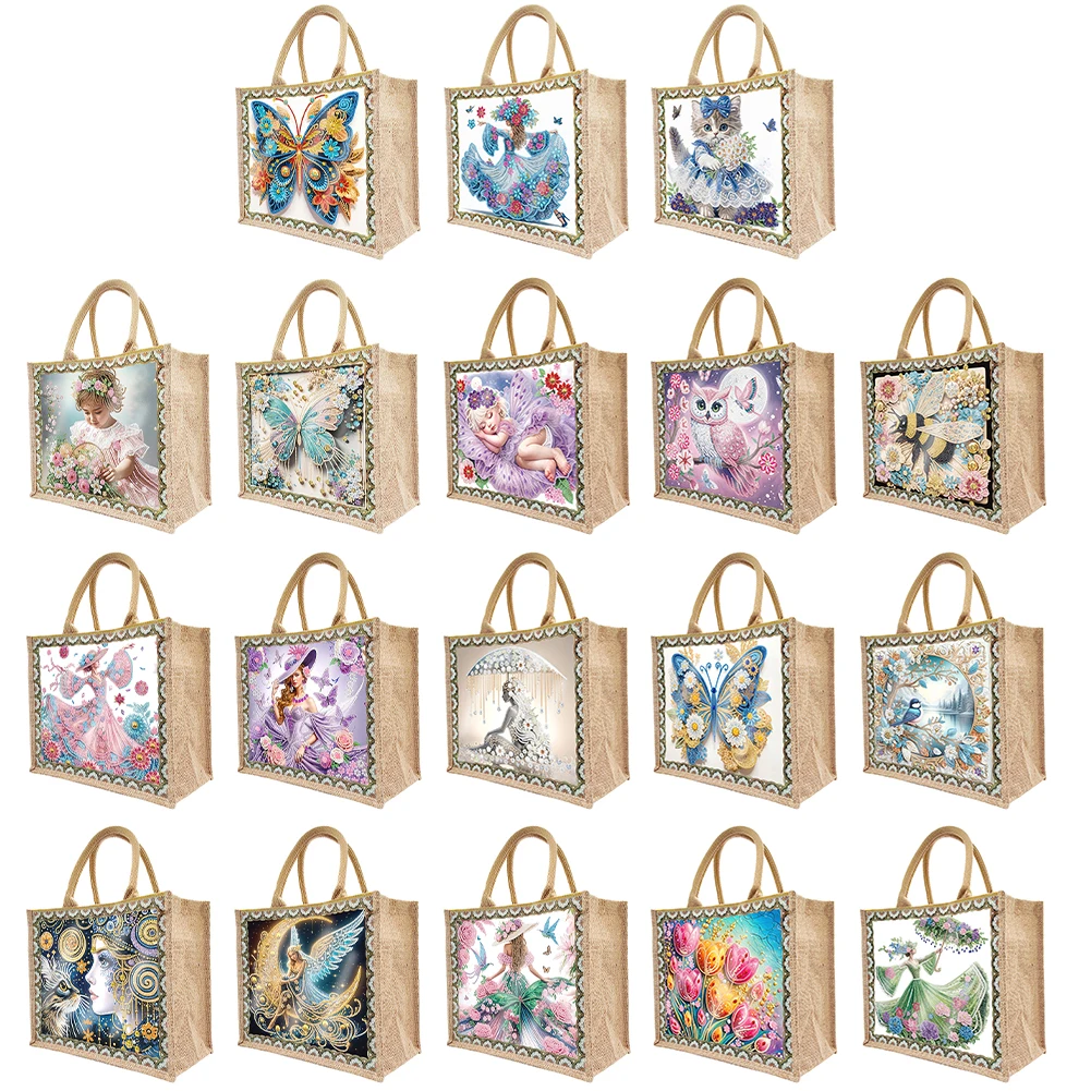 

Waterproof Animal Girl Diamond Art Tote Handbag DIY Rhinestones Handbag Art Kit Tulips Outdoor Shopping Bag for Women Girls Gift