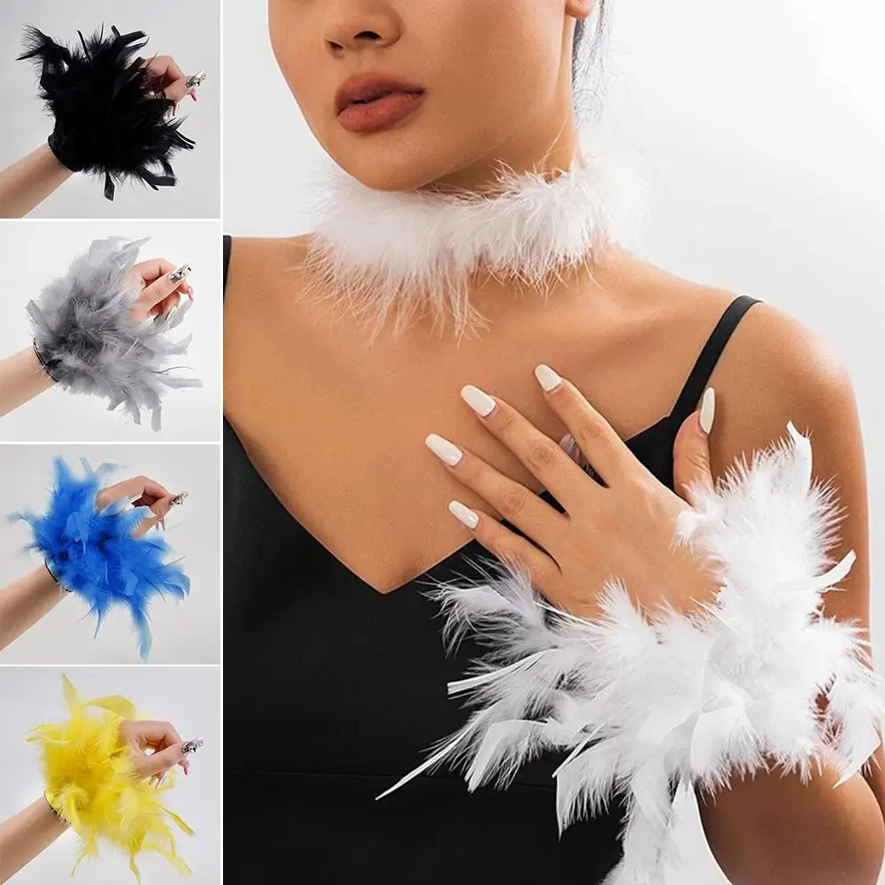 1Pcs Fashion 8 Color Bracelet Sleeves For Nail Photos Feathers Nail Parts Plush Wrist Cuffs For Manicure Hand Photo Nail Decor