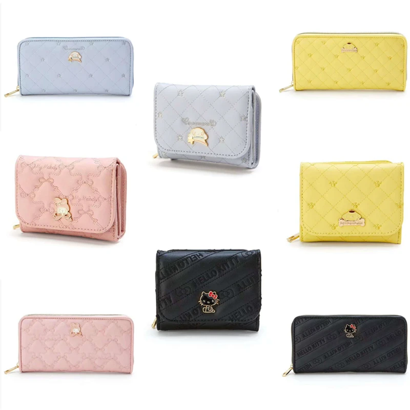 

Hello Kitty Wallets for Women Sanrio Purses and Handbags Melody Cute Wallet Money Bags Anime Wallet Cinnamoroll Purin Clutch Bag