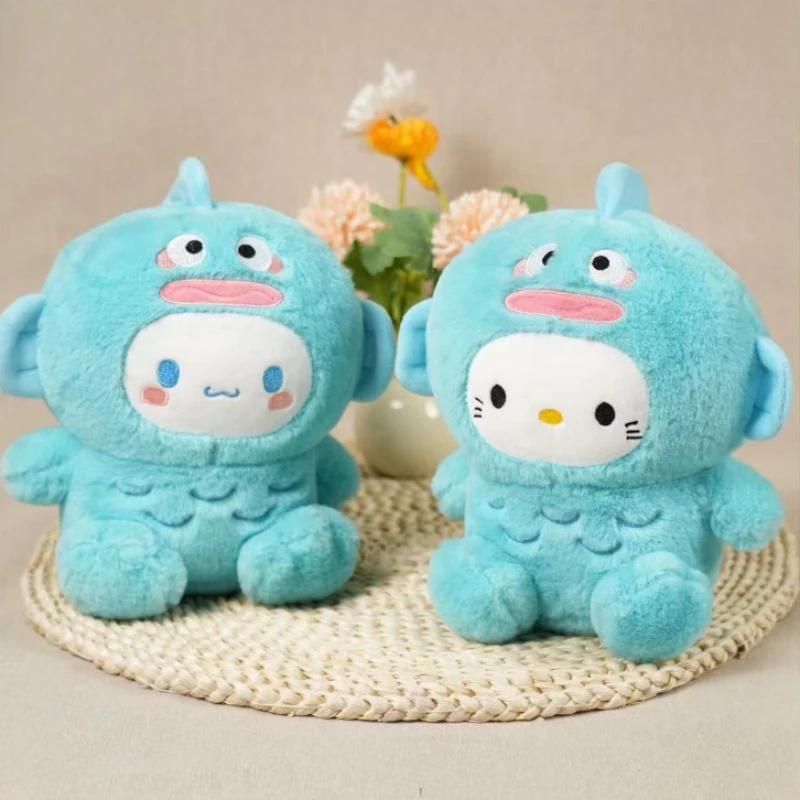 Sanrio Hello Kitty Cos Hangyodon Plush Cinnamoroll Dolls Ugly Fish Toys Cartoon Plush Toy Hanton Plush Girls Birthday Gifts