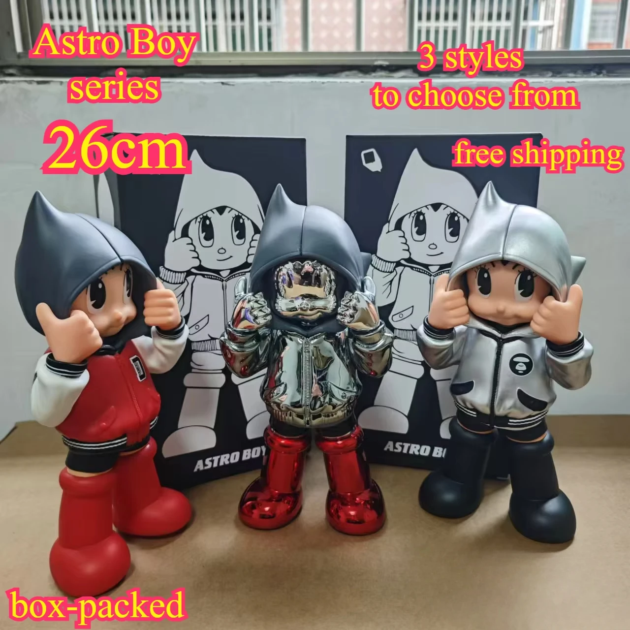 26cm Anime Characters Astro Boy Figure Doll Tetsuwan Atom PVC Action Figures Statue Collection Model Toys Kid Holiday Gifts