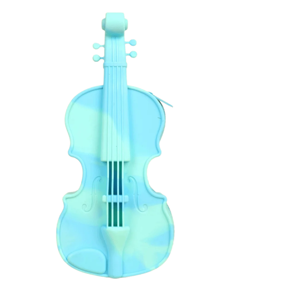 Silicone Material Violin Pen Bag Zipper Closure High Appearance Level Violin stationery bag Decorative Gift Creative Design