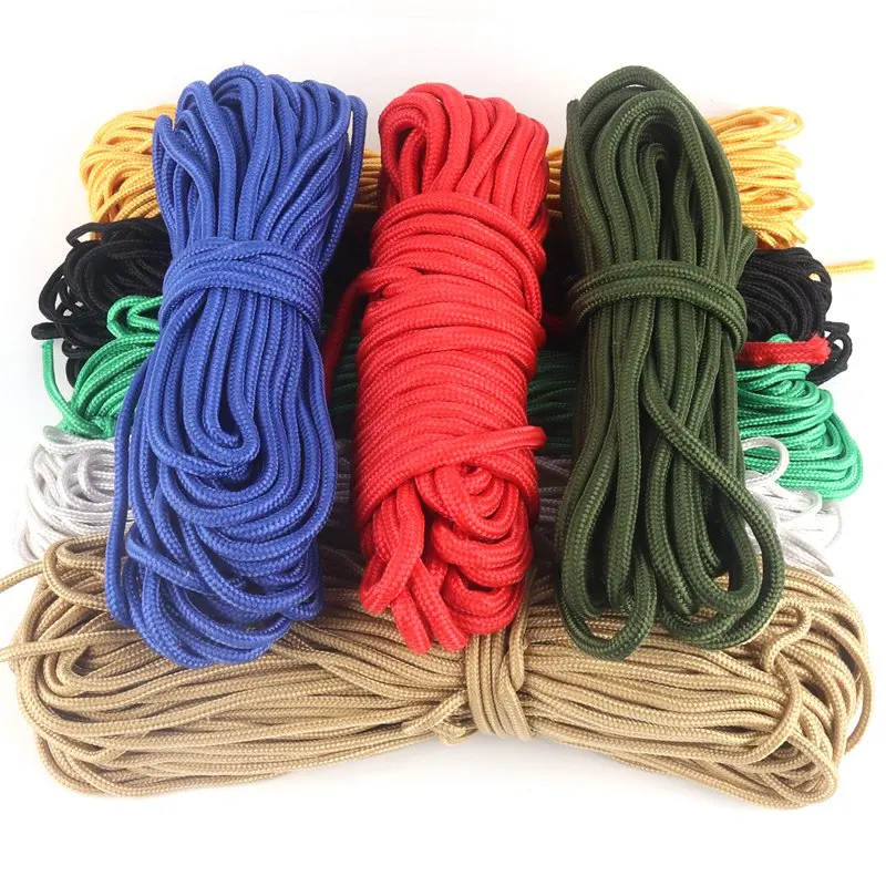 10~50m Φ8mm Survival Parachute Cord Lanyard Camping Climbing Rope Hiking Clothesline Playground Safety Fence Netting Rope
