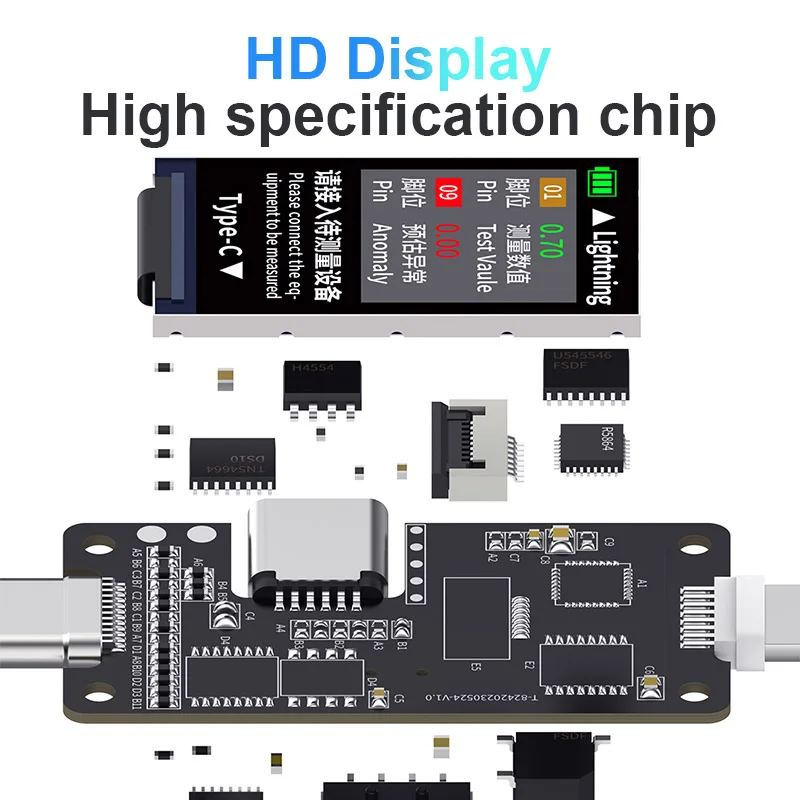 Imagem -05 - Mecânico T824 se Intelligent Tail Insertion Tester para o Telefone Móvel Laptop Tablet Repair Tipo-c Lightning Detector Não-remoção