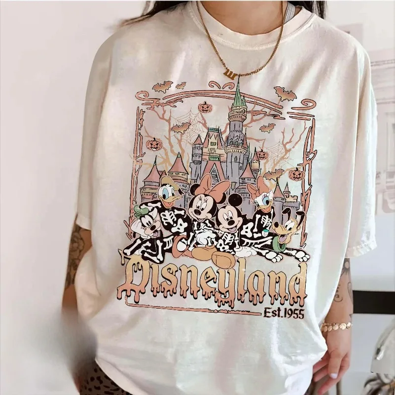 

Летняя мода 2025 года, новая ретро райская рубашка на Хэллоуин, рубашка с Микки и друзьями, рубашка на Хэллоуин, рубашка на Хэллоуин 2025 года, большая рубашка