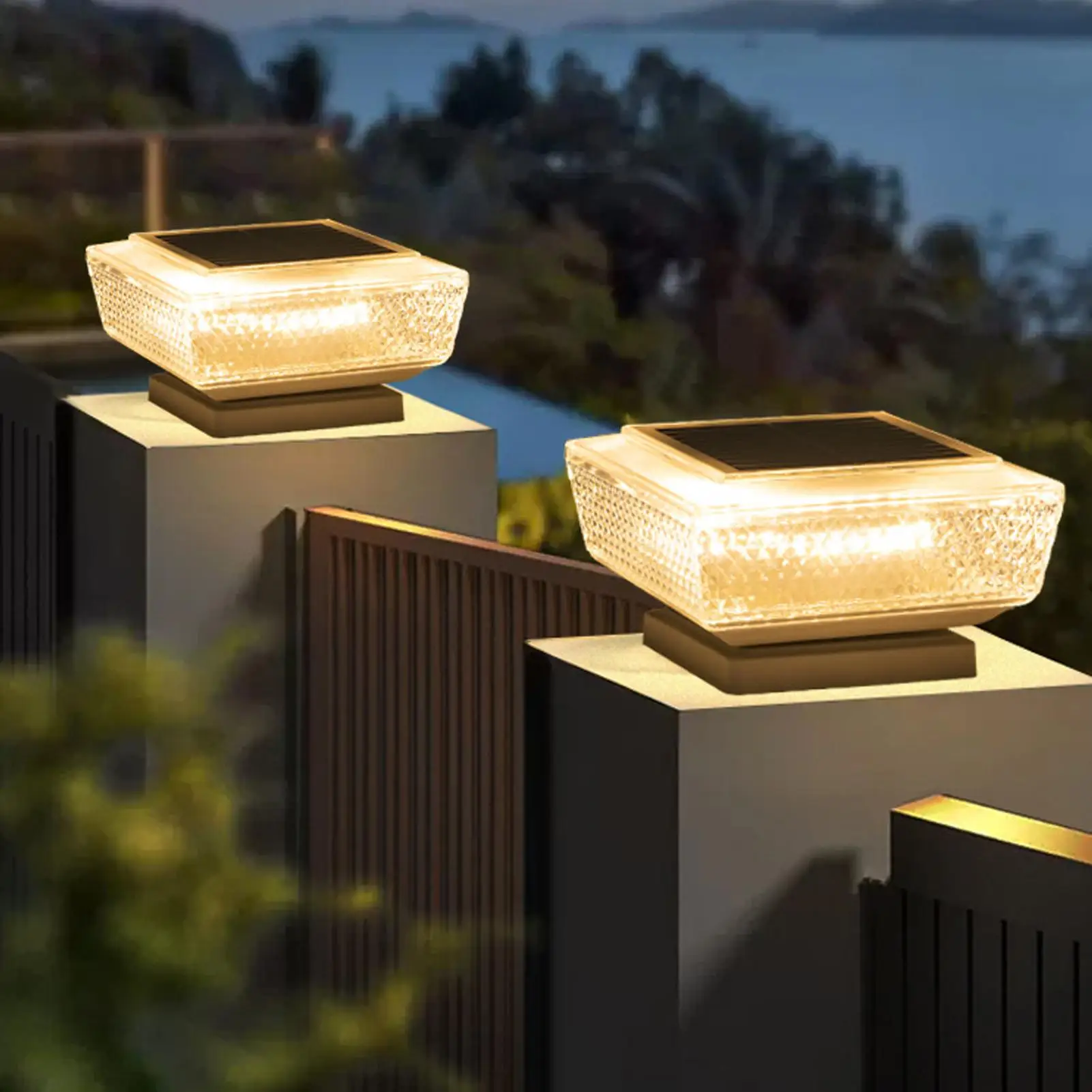 

Solar Post Lights Outdoor Solar Lights Waterproof LED Lamp For Driveway Staircase Gate Pool Backyard Deck Balcony Porch Path