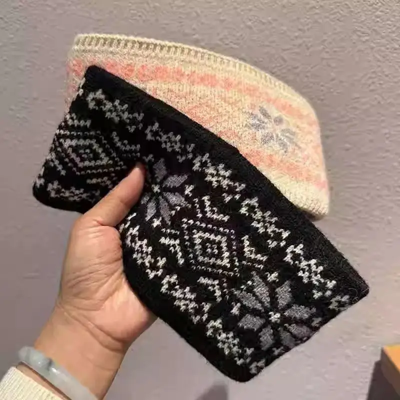 

Warm Knitted Headbands For Women Vintage Ear Protection Hairband Wash Face Bandanas Sports Knitted Headband Hair Accessories