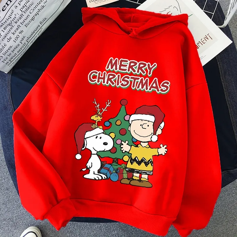 

Christmas Snoopys Children Hoodies Outdoor Street Casual Sweatshirts Boy Girl Fashionable Cute Autumn Winter Sweatshirts Top