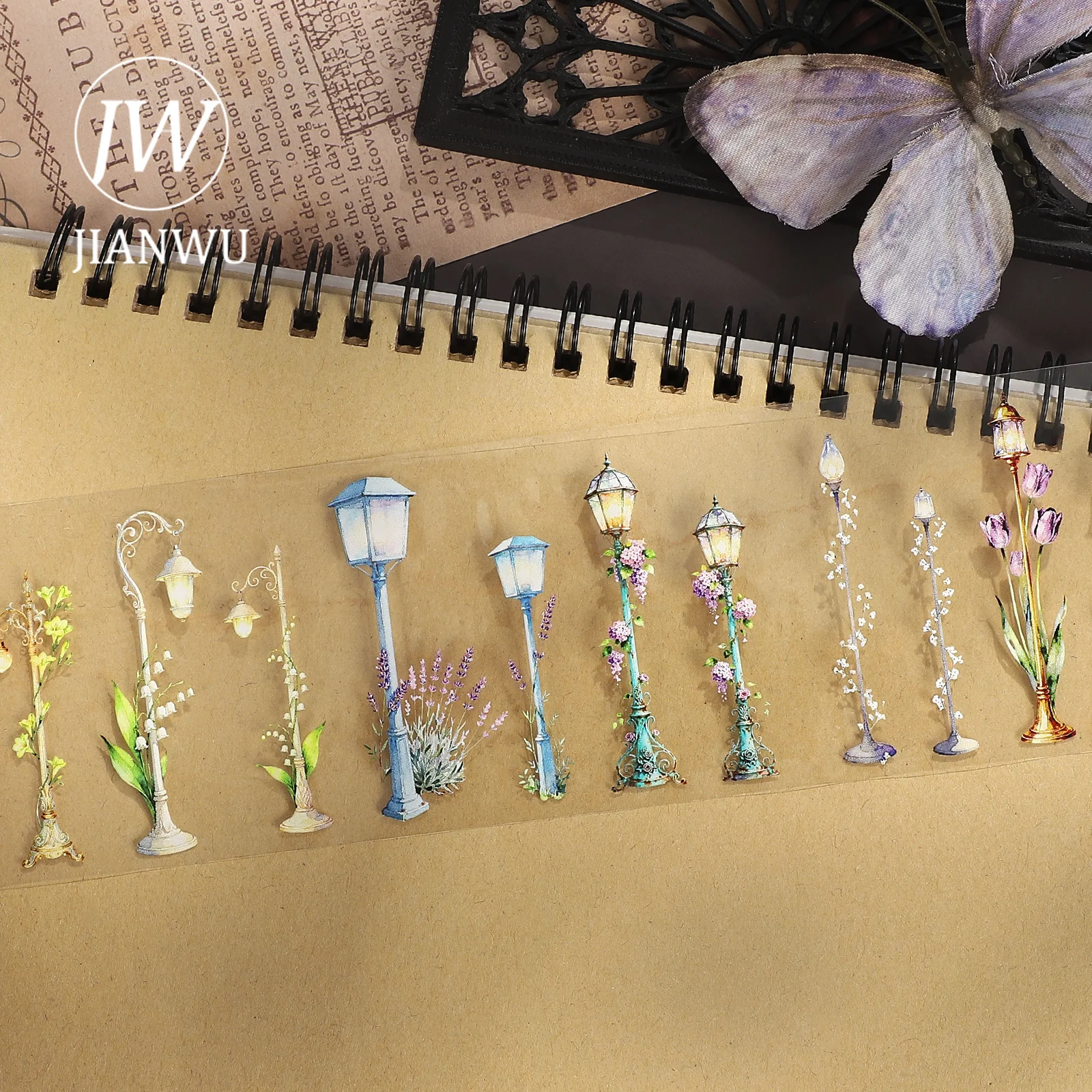 fita-adesiva-pet-jianwu-60mm-5m-vintage-com-estampa-de-flores-e-luminarias-para-scrapbooking-colagens-e-papelaria
