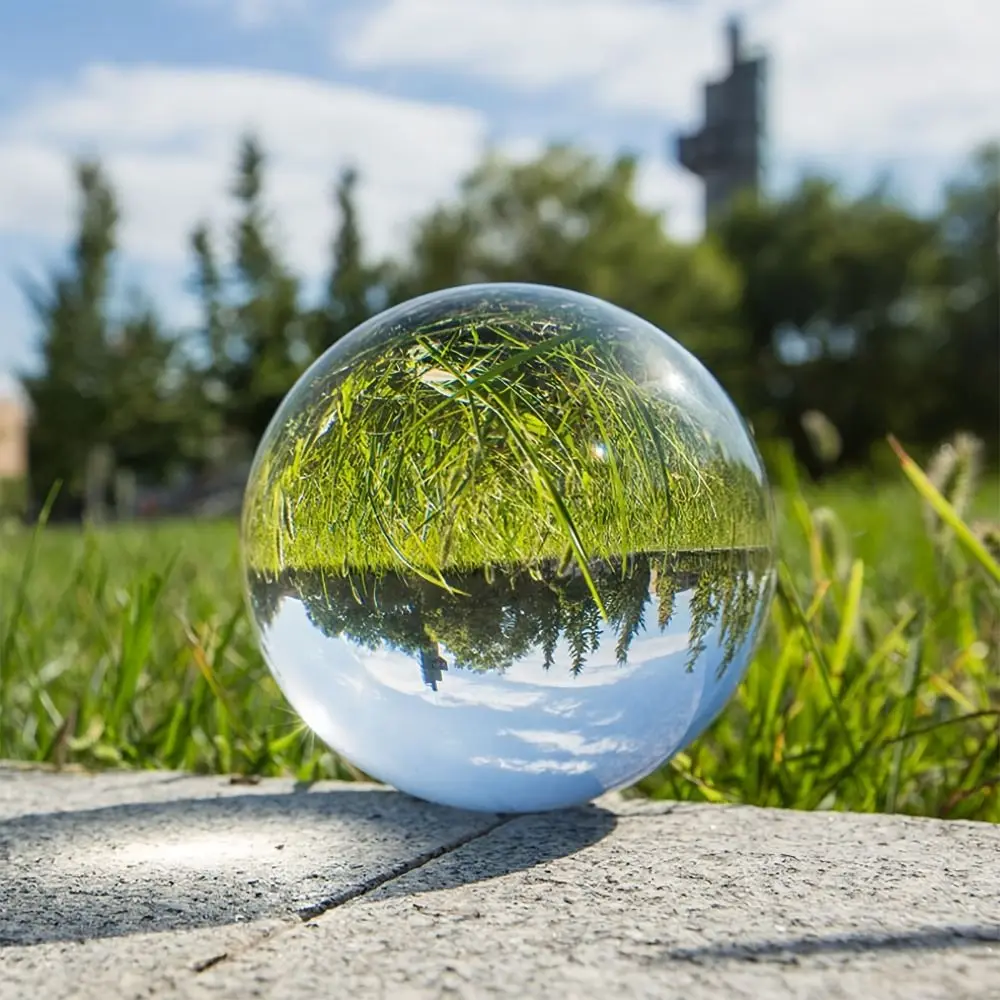 Creative Round Crystal Glass Ball Ultra Clear Smooth Feng Shui Sphere Transparent 3/6/8/10cm Crystal Decorative Balls Photo Prop