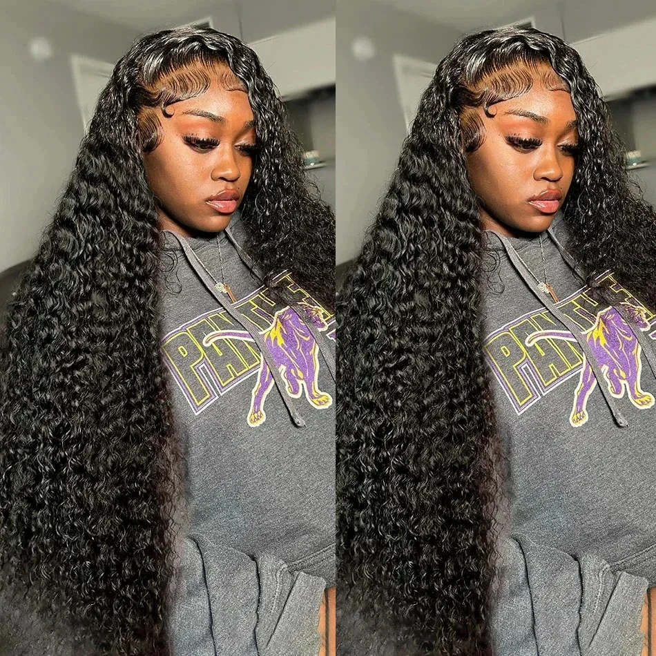 Deep Wave HD Transparent 13x4 Lace Frontal Wig Frontal Human Hair Wigs Water Wave Human Hair  Lace Front Wig For black Women