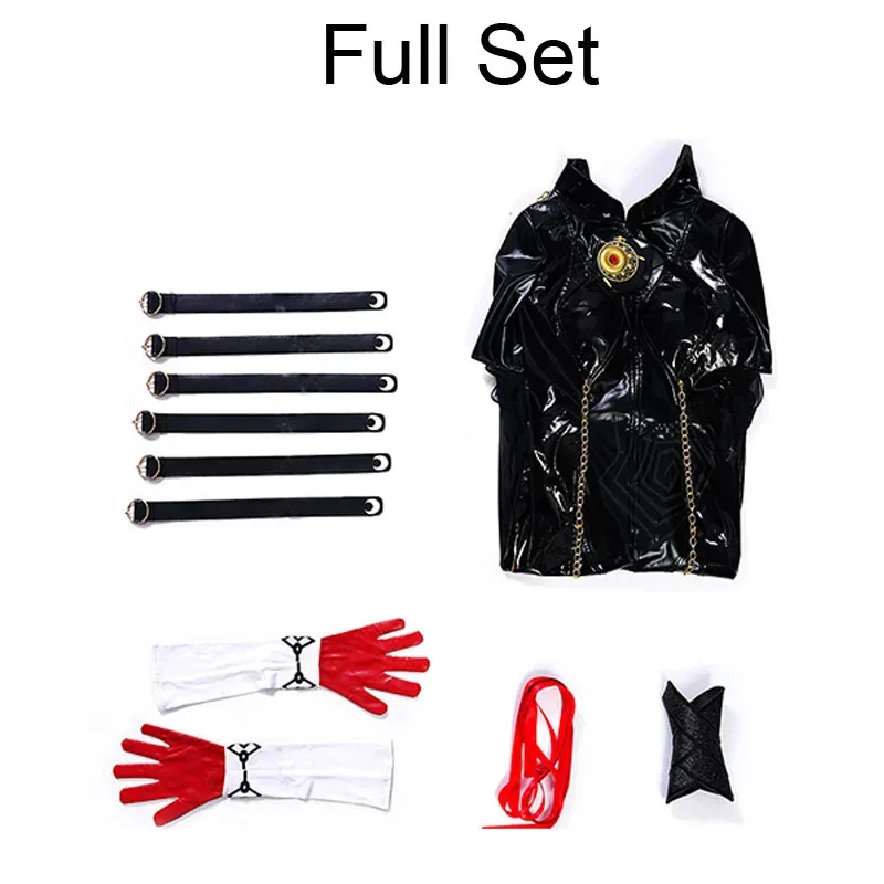 

NewGame Bayonetta Cosplay Costume Wig Black PU Jumpsuit Adult Lady Like Woman Outfits Halloween Carnival Party Suit For Women Gi