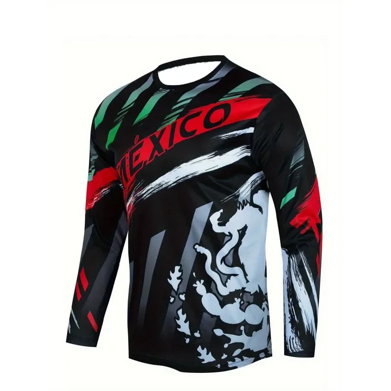 3D Print Casual Long Sleeve Men Breathable Mountain Bike Enduro Off Road Motocross Mtb Jersey Cycling Top Riding Quick Dry