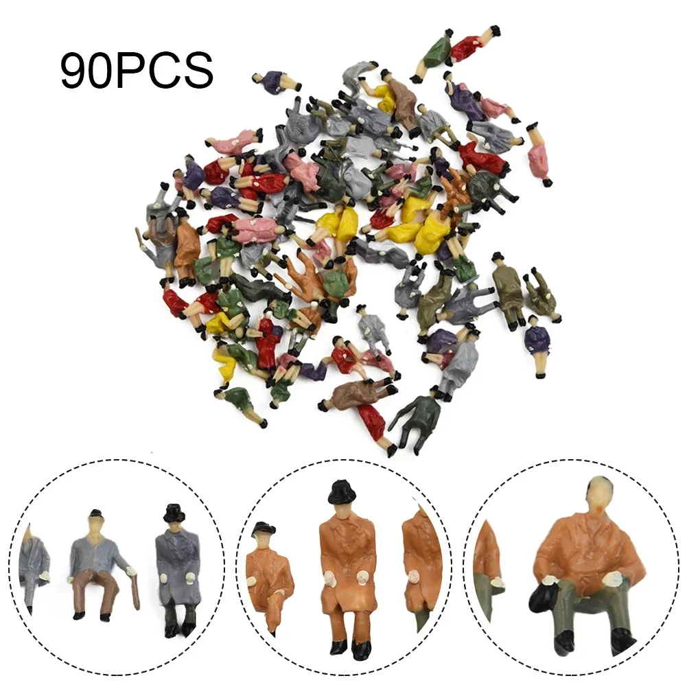 90pcs HO Scale 1:87 All Seated Passenger People Sitting Figures Different Poses Model Train Bench Chair Park Layout Garden Decor