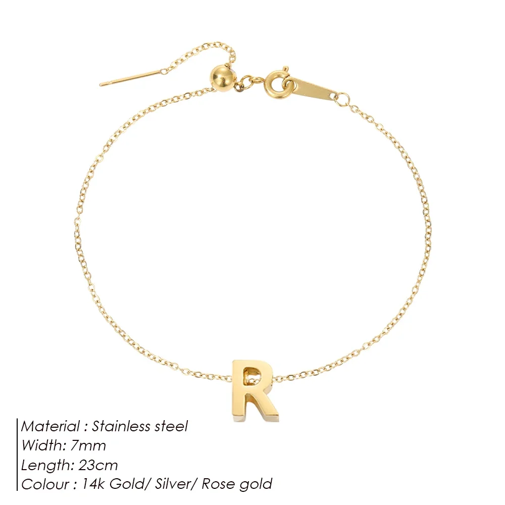 النساء الأحرف الأولى DIY خلخال الفولاذ المقاوم للصدأ اسم المجوهرات تخصيص خلخال الأبجدية الإنجليزية هدية عيد ميلاد للرجال والنساء