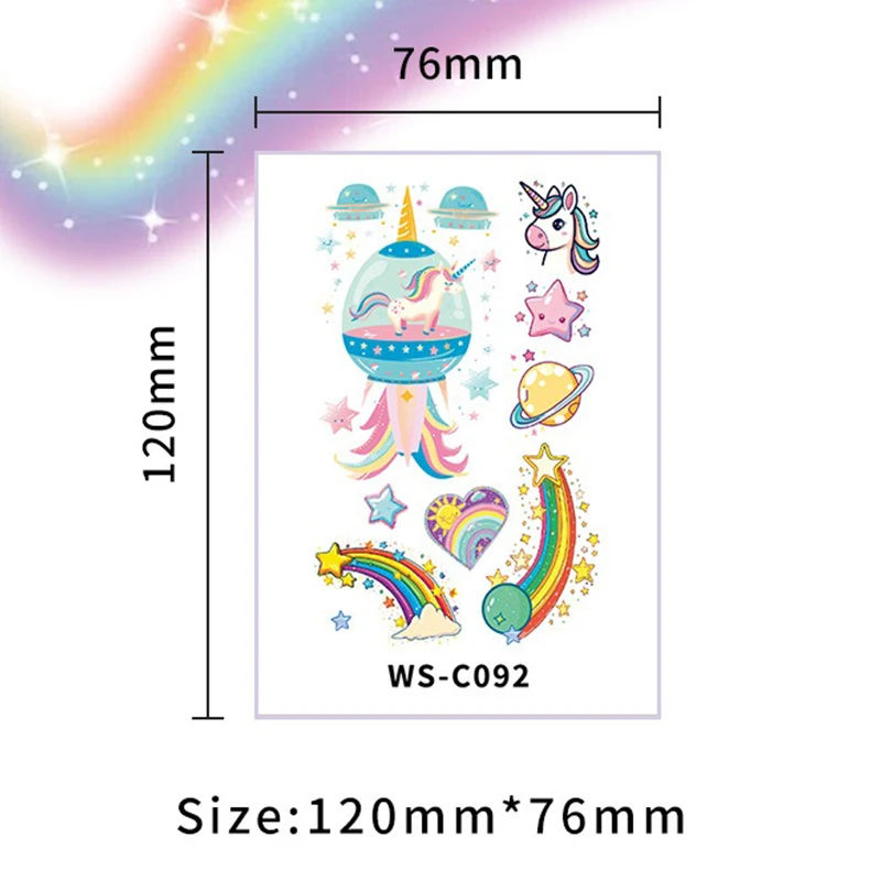 My Little Pony Kawaii Cartoon Fantasy Glitter Tattoo Stick Creative Personality Party Party Stickers Kids Love Birthday Gifts