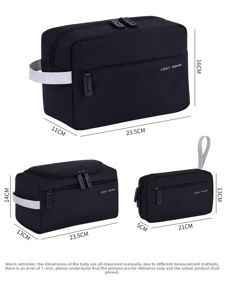 Neue tragbare Kulturtasche, 3-teiliges Set, unverzichtbar für Reisen, multifunktionale Herren-Kosmetiktasche, Kosmetik-Organizer, wasserdichte Aufbewahrungstasche – Detail 1