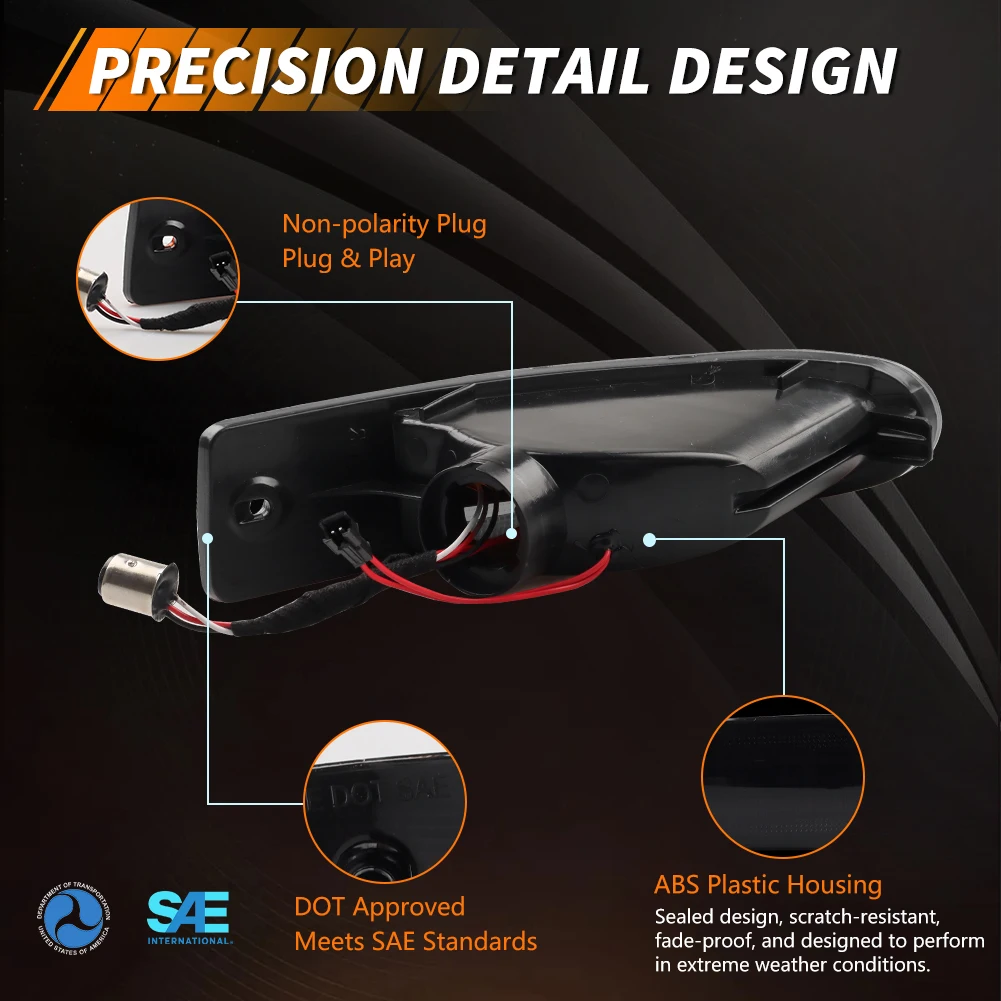 2Pcs Front Bumper Parking Light DRL Light Daytime Running Light Turn Signal Light W/LED For 2000 2001 2002 Mitsubishi Eclipse