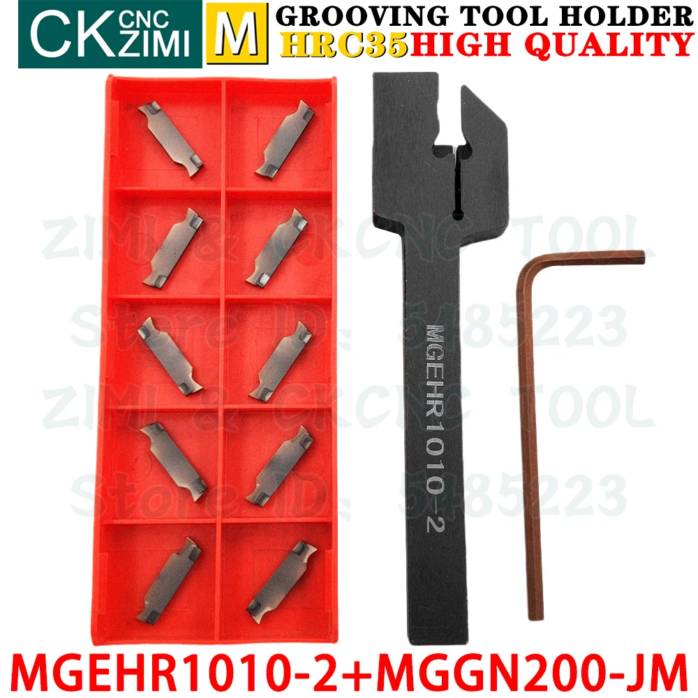 MGEHR1010-2 MGEHR 1010 2mm portautensili per scanalatura + MGGN200-JM MGGN 200 inserti in metallo duro inserti per scanalatura utensili supporto scanalato per taglio CNC