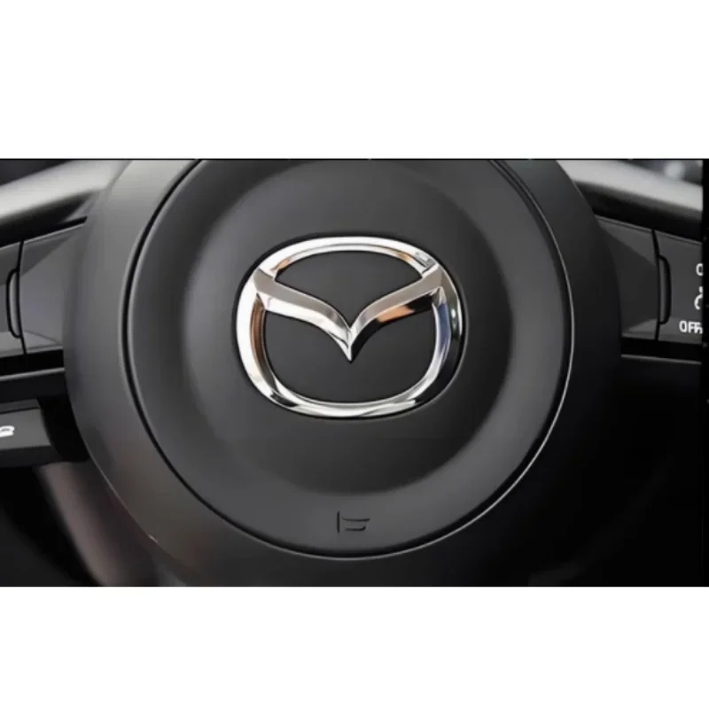 ثلاثية الأبعاد ABS لمازدا 57x45 مللي متر عجلة توجيه سيارة يغطي شعار ملصق عجلة القيادة شارة ملصق مائي التصميم اكسسوارات السيارات