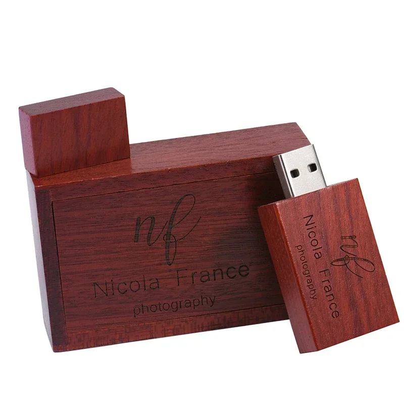 Imagem -03 - Laser Engraving Logo Usb Flash Drive Creative Memory Stick Presente de Casamento Caixa de Bambu 128gb 64gb 32gb 16gb 50 Pcs por Lote