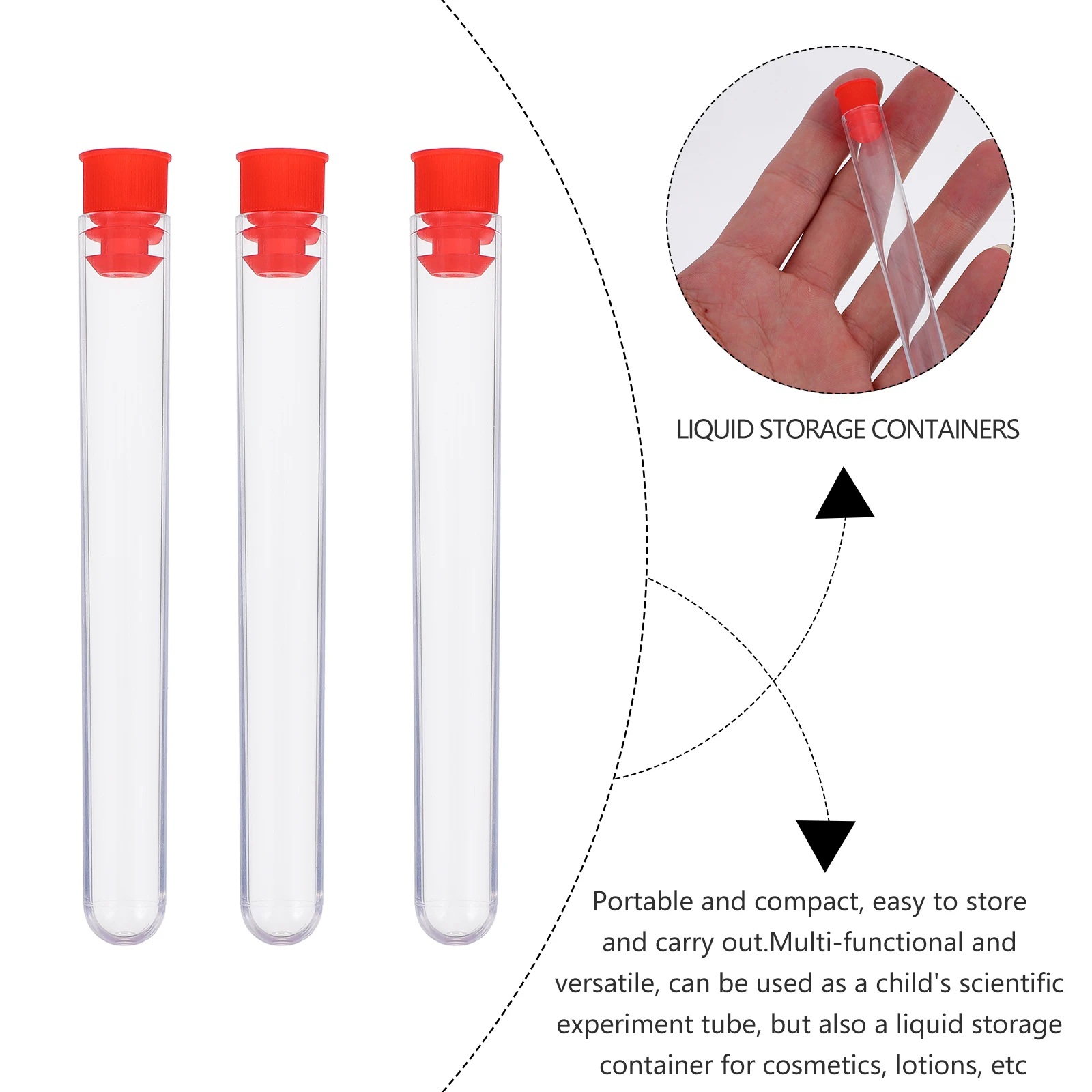 

40 Pcs Scientific Experimental Test Tube Tubes with Stoppers Chemistry Equipment Red Child