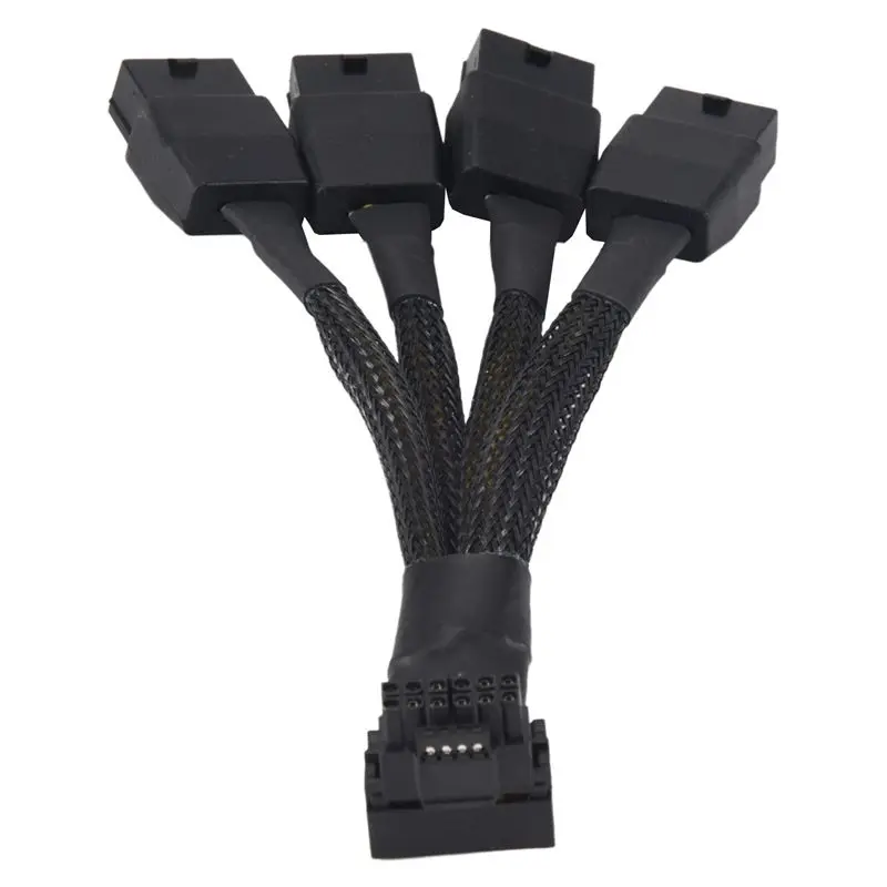B63B-1 PCS 4X8pin PCI-E To 16Pin(12+4) PCI-E 5.0 12VHPWR Connector 90-Degree Elbow Cable P8X4 To 16PIN-B
