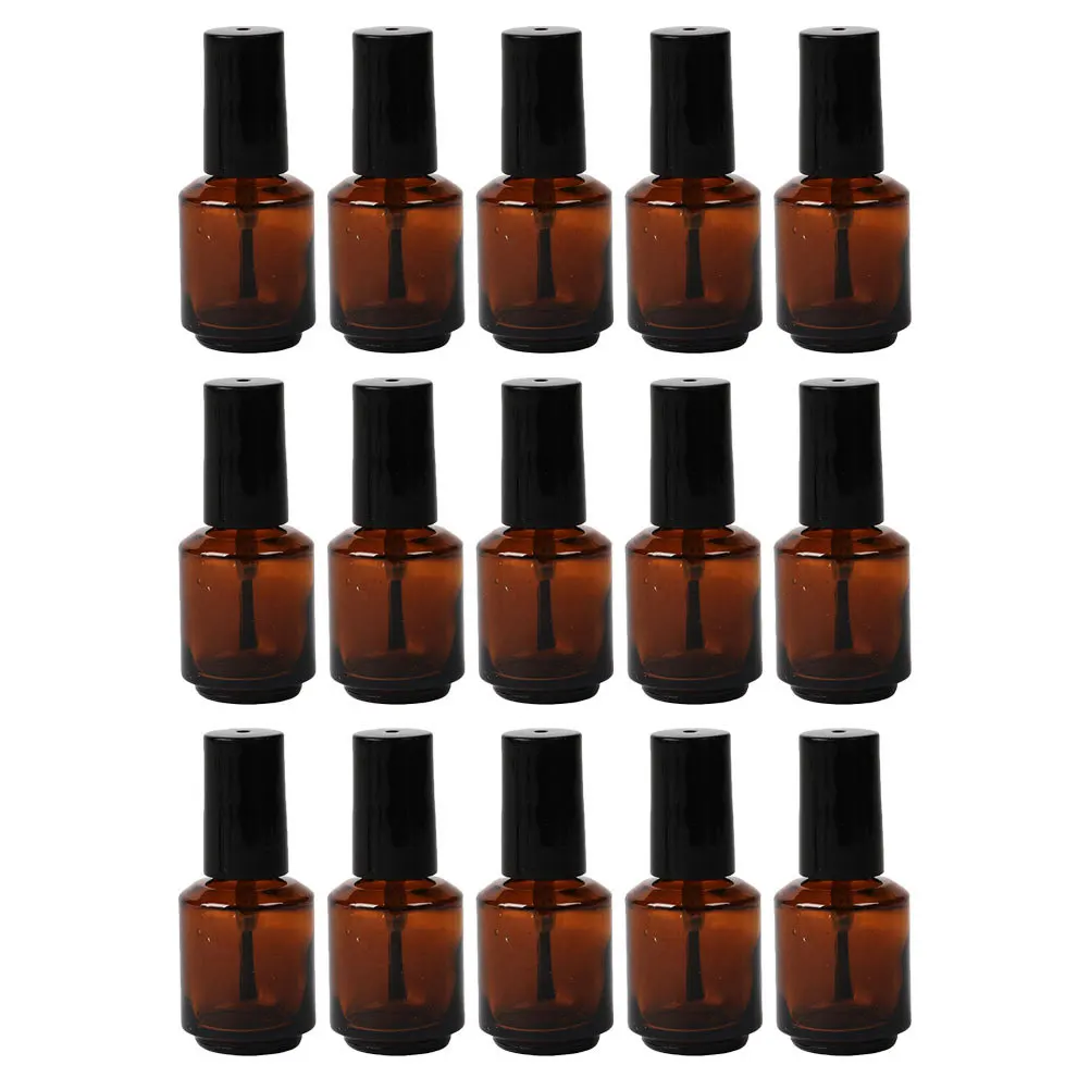 

15Pcs Empty Nail Polish Bottles Premium Glass Brush Cap Airtight Repackaging Nail Polish Cuticle Oil Serum DIY Refillable
