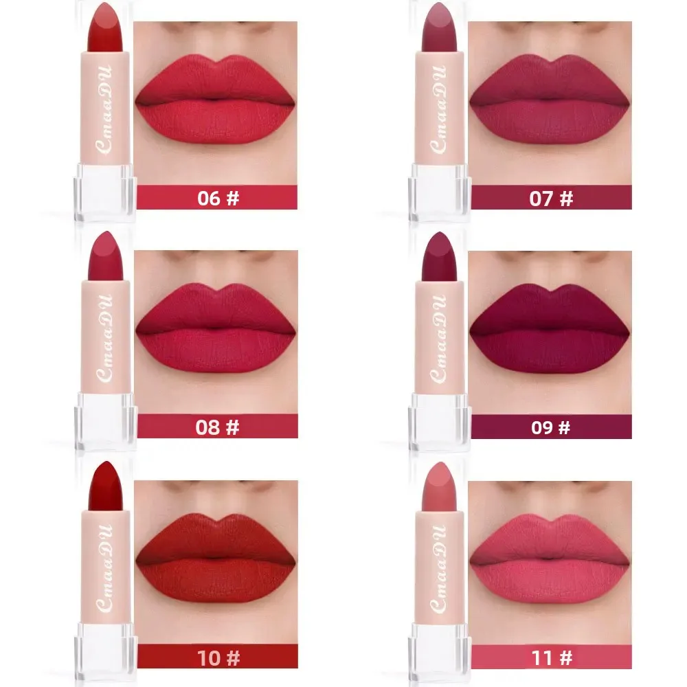 Rossetto opaco in velluto a 15 colori, a lunga durata, impermeabile, antiaderente, trucco labbra da donna sexy, tinta lampo per labbra perfette