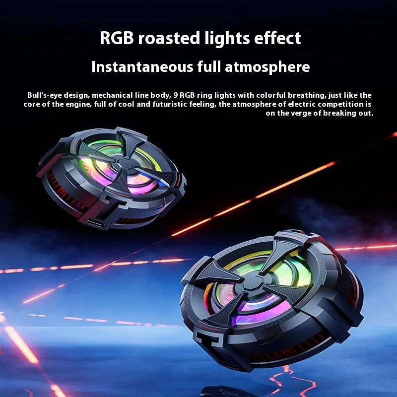 Radiator Ponsel Tampilan Digital Magnetik Semikonduktor Pengisian Nirkabel Pendingin Klip Belakang Radiator Game Seluler