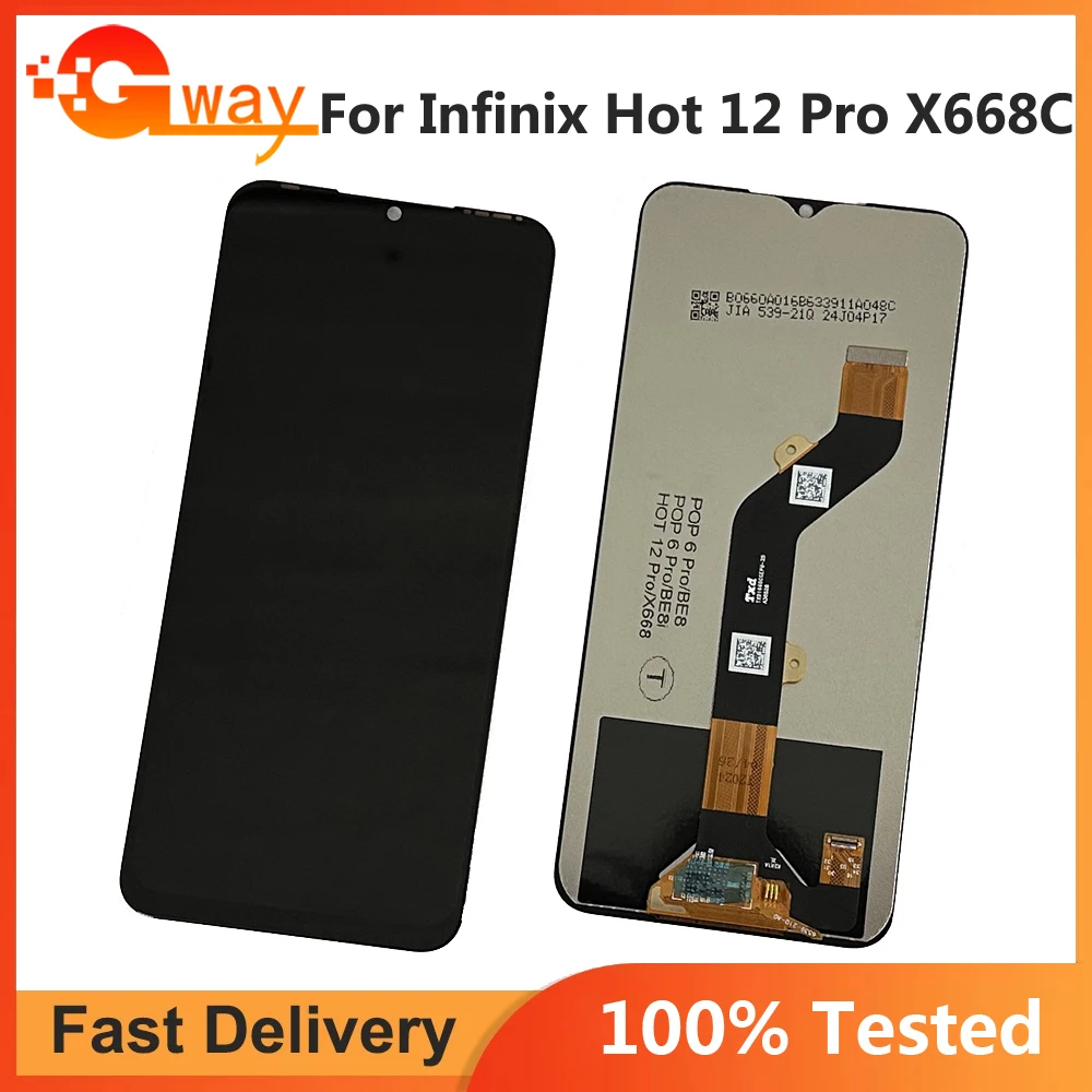 Original Tested For Infinix Hot 12 Pro X668C LCD Display Touch Screen Digitizer Assembly For Infinix Hot12pro Hot12 PRO X668 lcd