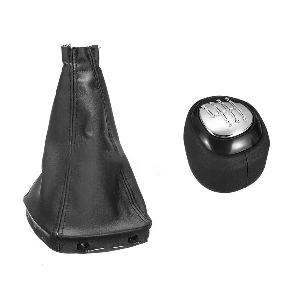 

6 Speed Gear Shift Knob Leather Gaiter Boot Cover Case Lever Shifter for SAAB 93 9-3 SS 2003-2012 Car