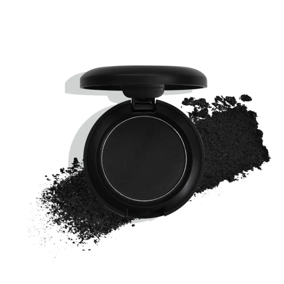 Private Label Single Black Eyeshadow Powder Waterproof Smoky Eye For Party Stage Vegan Makeup Wholesale Custom Logo