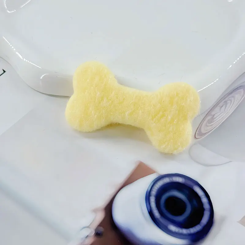 40 Stück, 7 cm, niedliche, beidseitig mit Plüsch gefütterte Hundeknochen-Applikationen zum Aufnähen, ideal für DIY-Broschen, Haarspangen, Accessoires, Puppenkleidung und als dekorative Aufnäher. – Detail 9