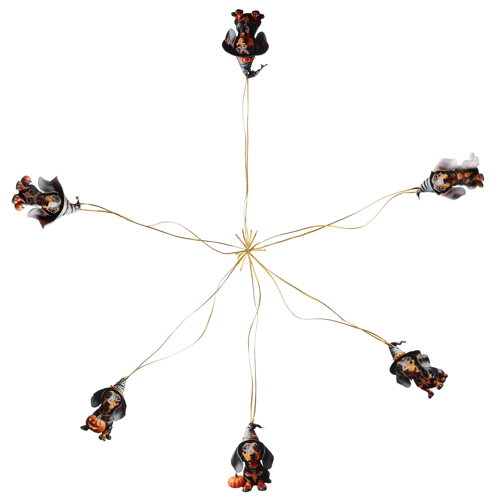 

6Pcs Dachshund Hanging Ornaments Sausage Dog Acrylic Pendants Xmas Tree Decorations Home Fireplace Window Holiday Party Decor